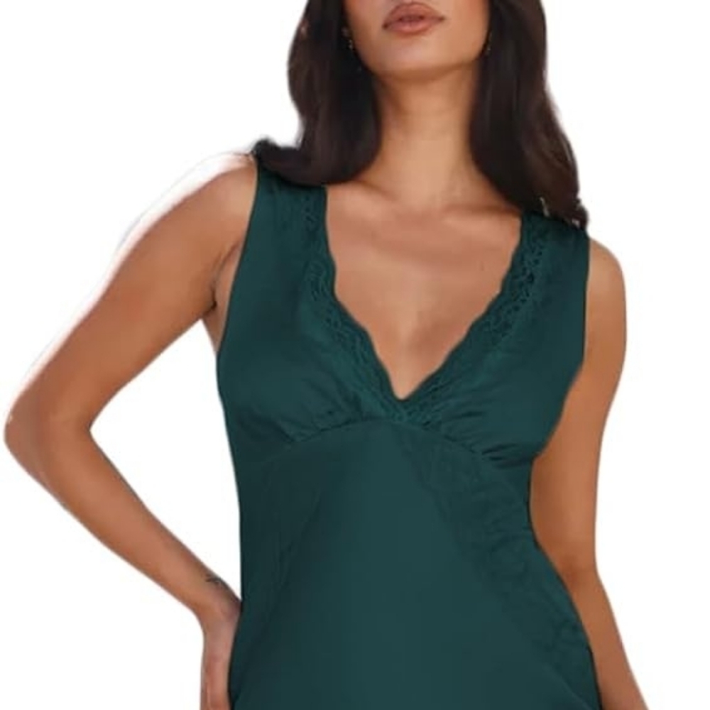 Elegant Green Women's Slip Dress